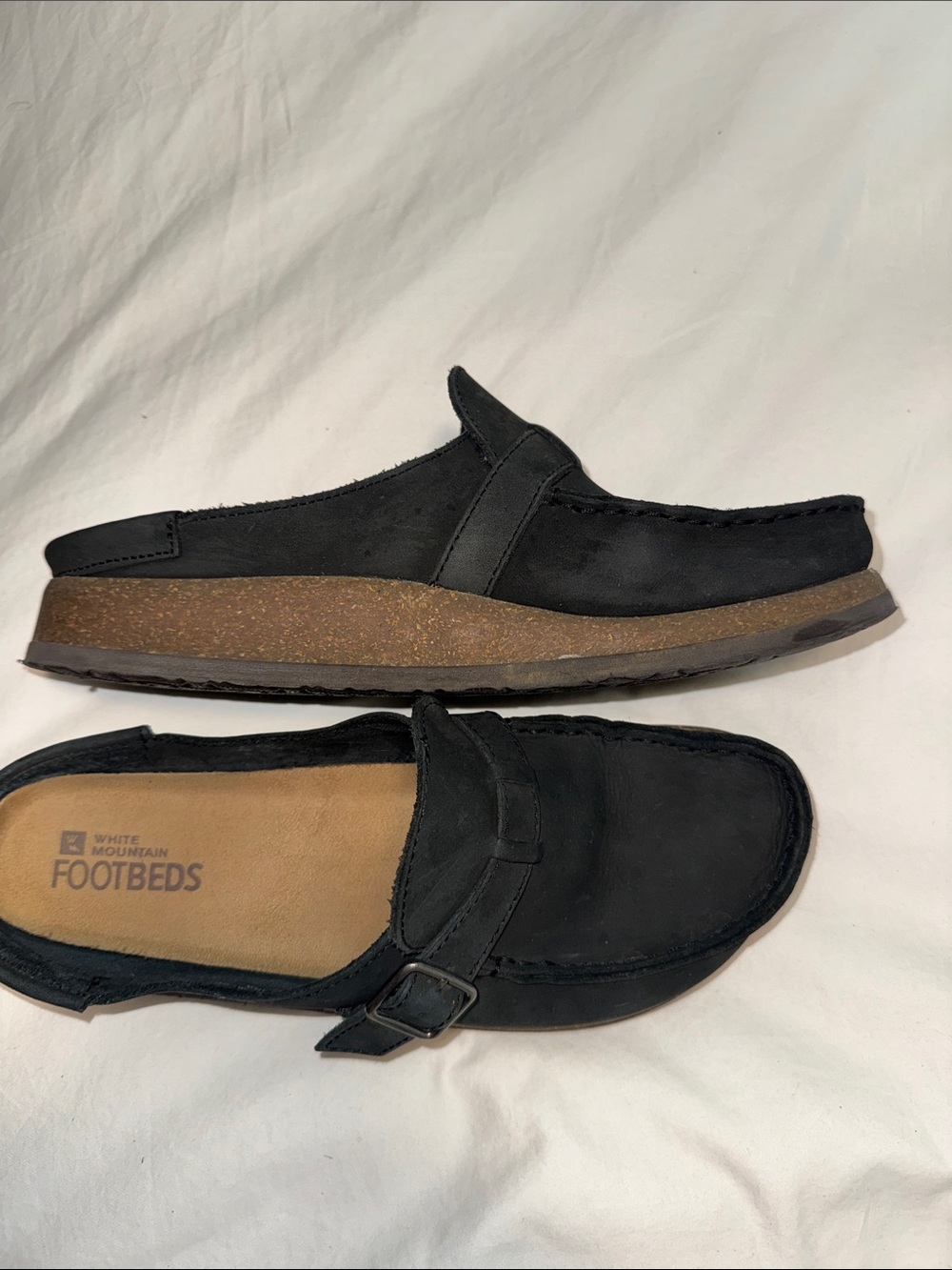 White Mountain Black Mule Clogs Loafers